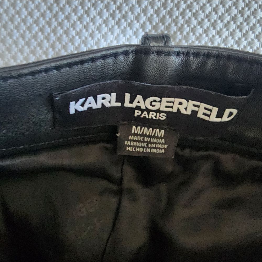 Karl Lagerfeld leather skirt new with tags dark academia preppy gothic chunky - Picture 11 of 12